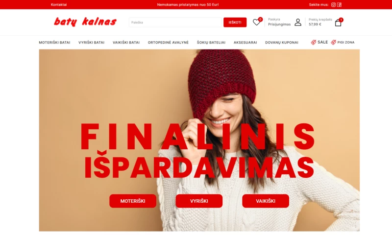 Navus - E-shop for a leading shoe company in Lithuania