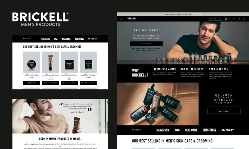 Paspartoo - Brickell Men's Products: custom Shopify theme development. Duplicate and customize additional stores for different countries