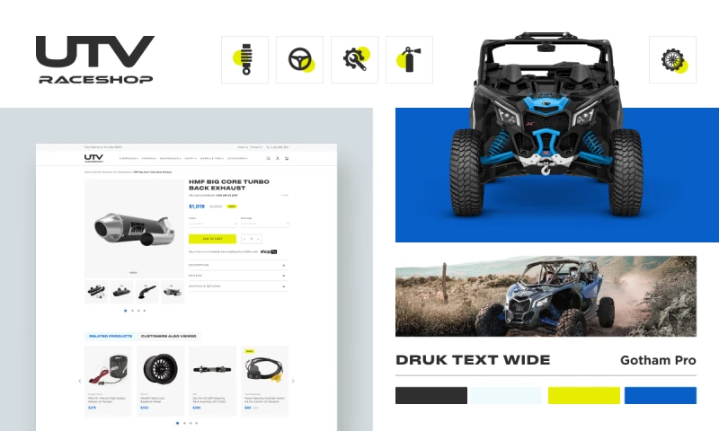 Paspartoo - UTVRaceShop: Custom theme design, developer and optimization