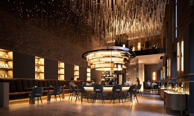 Render Vision - Interior render of café in Balgequartier