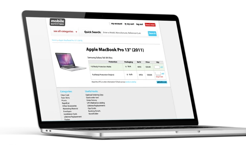 Mobile Outfitters Magento Work