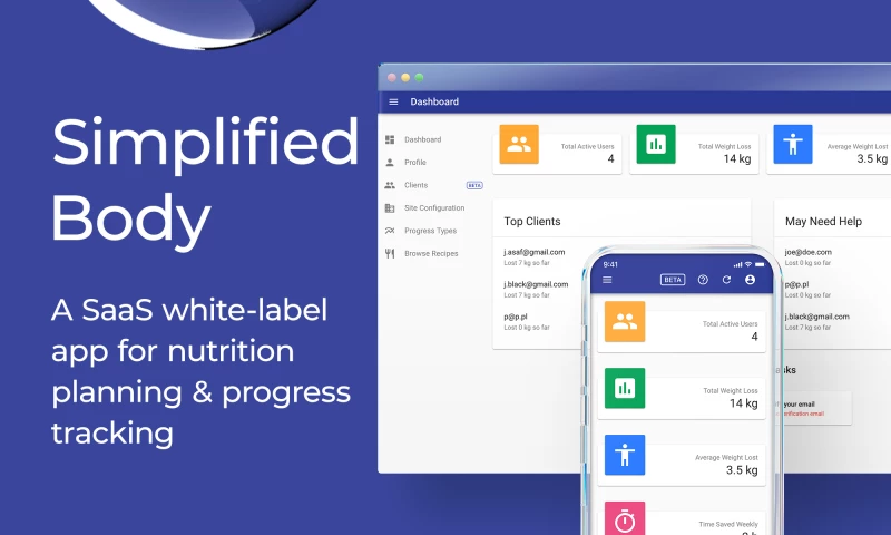 TeaCode - SimplifiedBody | A SaaS white-label app for nutrition planning & progress tracking