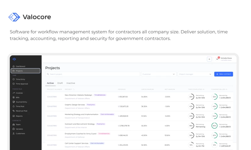 Valocore - Service for government contractors