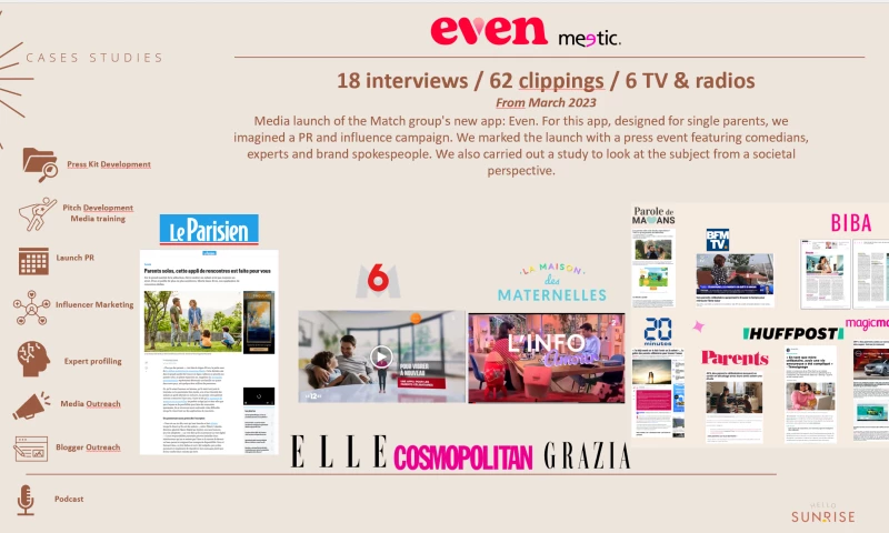 PR and Communication Campaign for Even by Meetic Europe