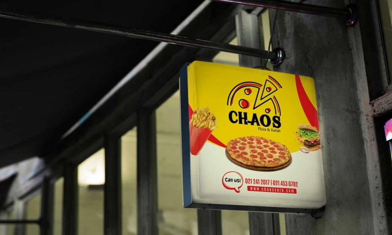 CHAOS Restaurant Sign Design