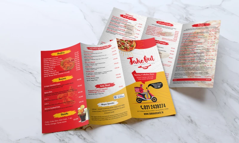Restaurant Trifold Menu | Takeout