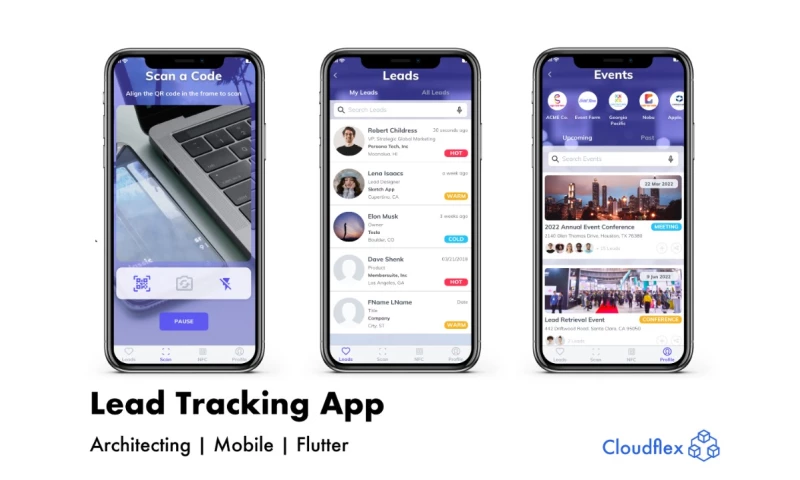 CloudFlex - EventFarm | Lead tracking Flutter app