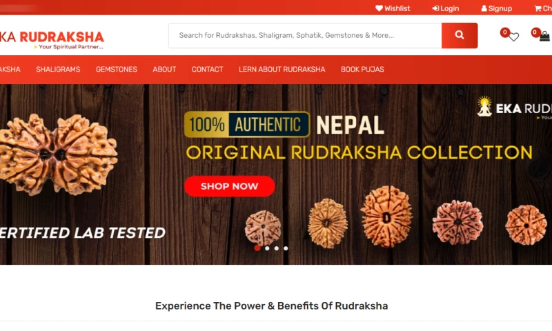 UnitedWebSoft - Custom laravel ecommerce website for Original Rudraksha Mala & Beads Online