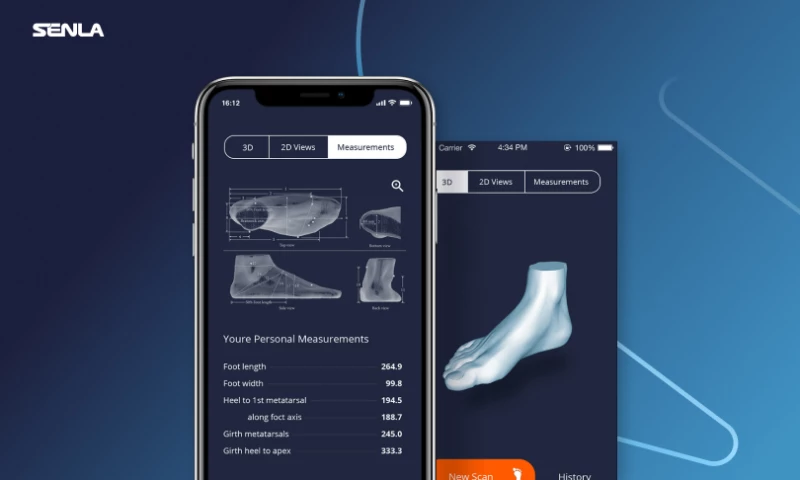 SENLA - Mobile solution for 3D foot scanning