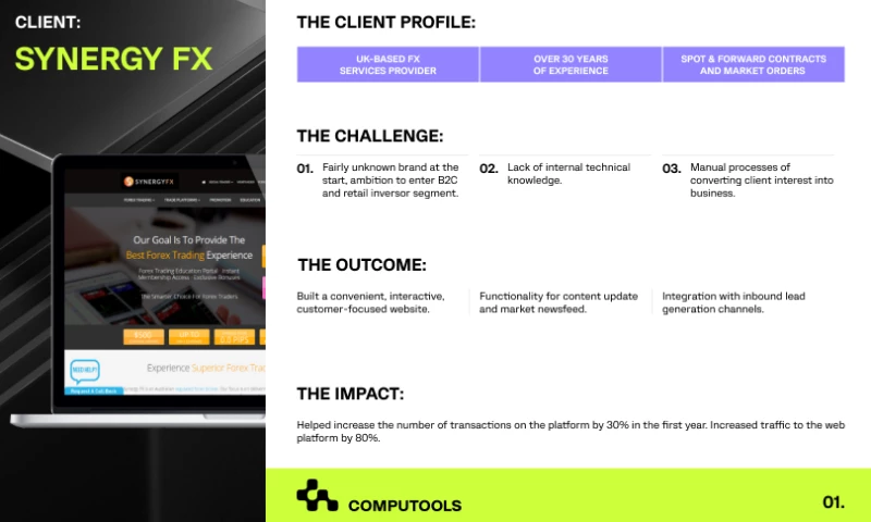 Revamping a global forex trading website for enhanced customer attraction and retention