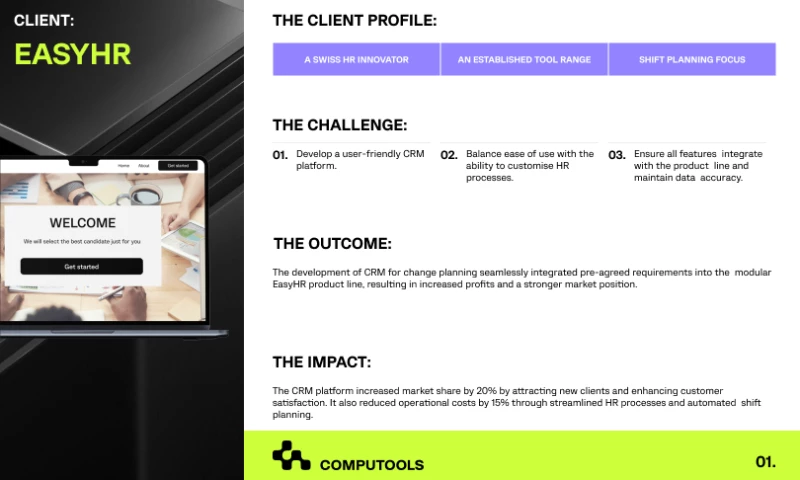 Computools - A CRM platform for a Swiss HR solutions provider