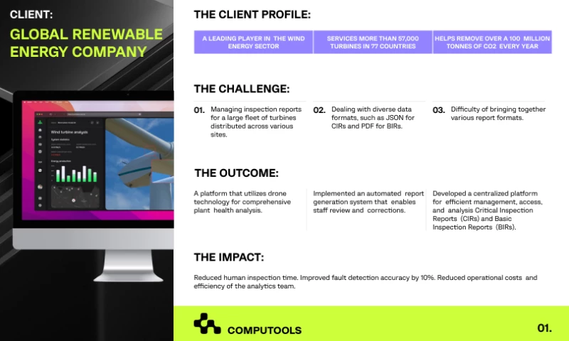 Computools - Managing inspection reports for a leading player in the wind energy sector