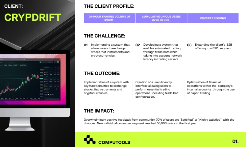 Computools - Delivering a comprehensive stock and cryptocurrency exchange system for CrypDrift