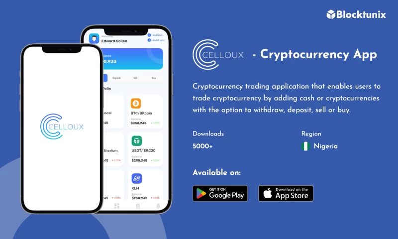 Celloux - Cryptocurrency App