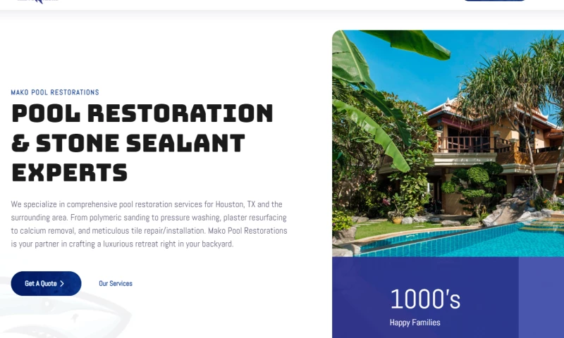 Cherry Hill Web Design - Mako Pool Restoration