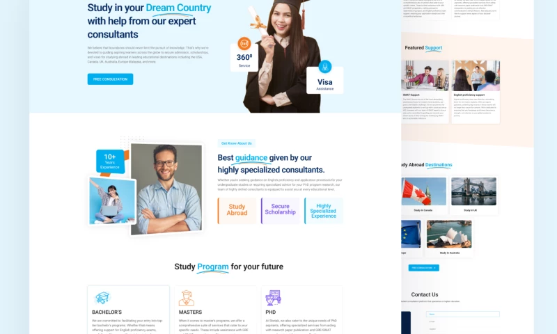 Education Consultancy Agency Landing Page