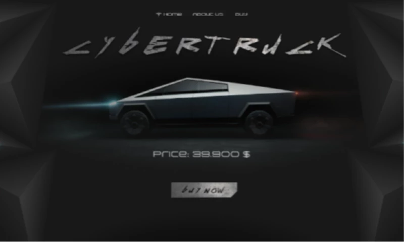 VIDKLYK - Cyber Truck - Concept desgin landing