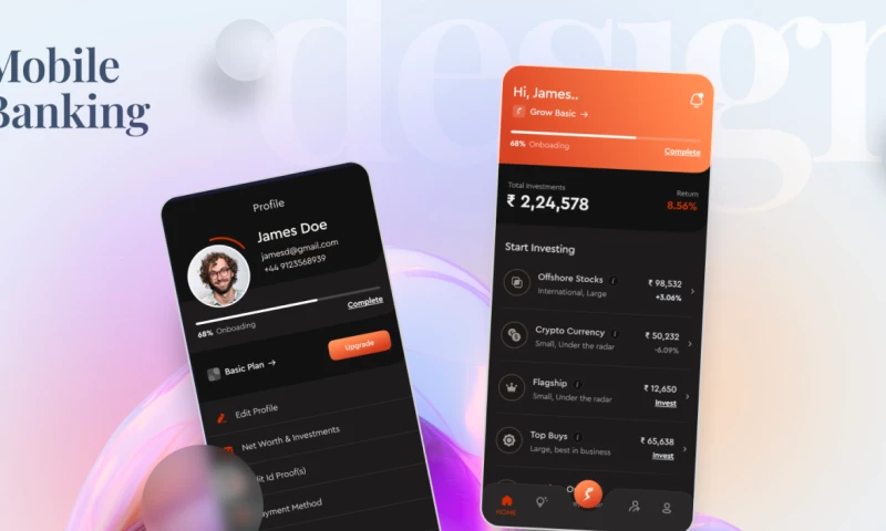 Design Studio UI UX - Grow | Mobile Banking App