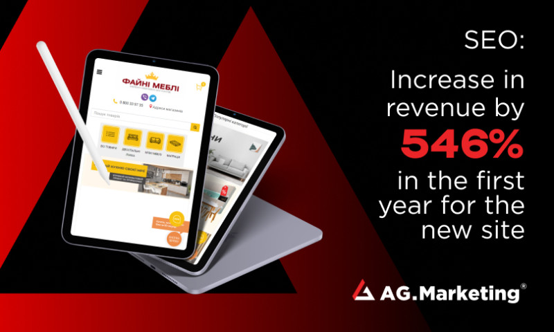 AG Marketing - Increase in revenue by 546% in the first year for the new site