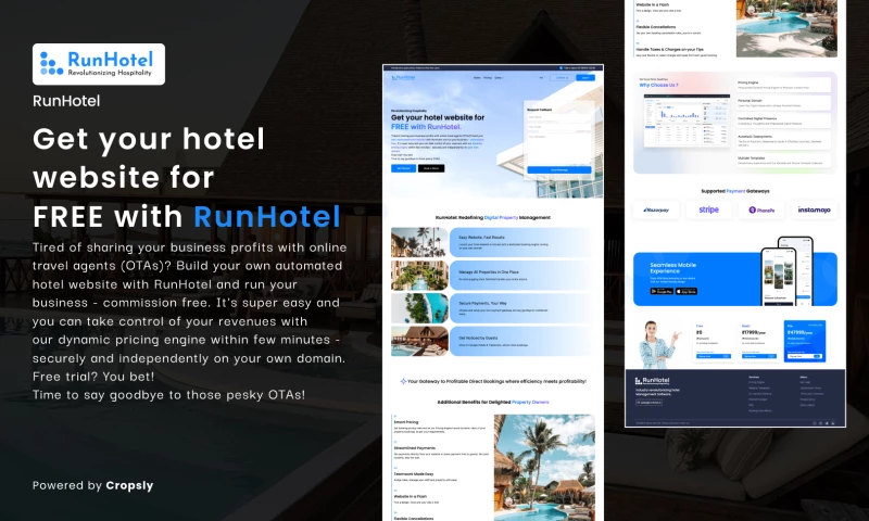Cropsly Solutions Private Limited - RunHotel: Hotel website for Free