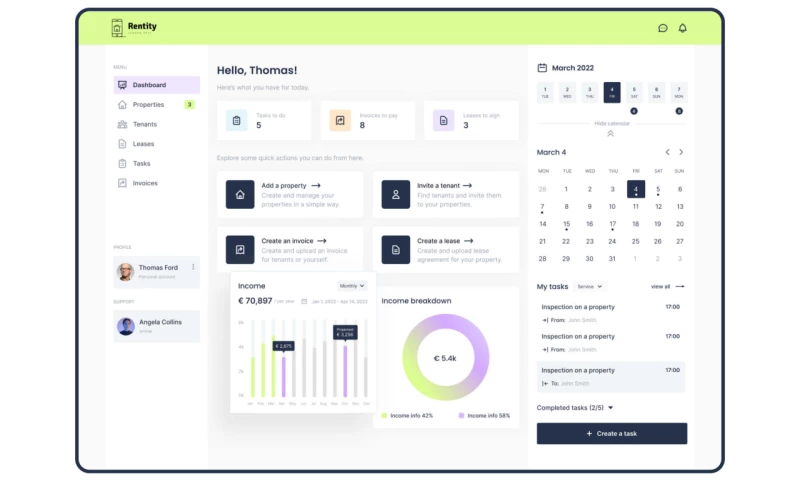 Solar Digital - Design for the Rentity platform