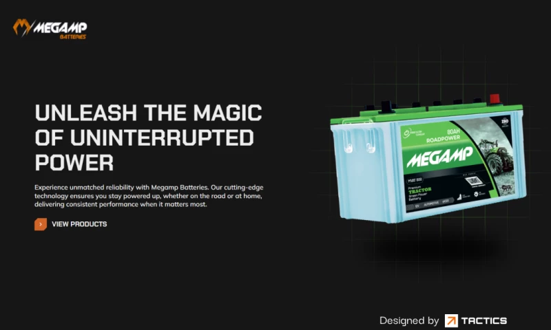 Tactics - Megamp Batteries: Powering Up with a Corporate and Stunning Website