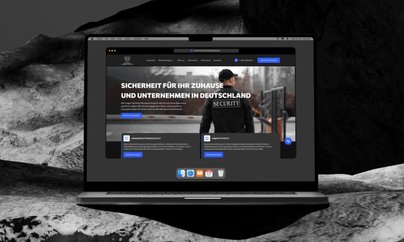 Corporate website for Wachmann Sicherheitsdienst