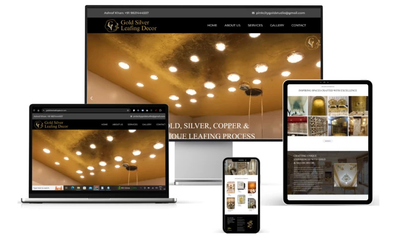 Mumbai Web Design - Gold & Silver Leafing Decor's Digital Presence with Modern