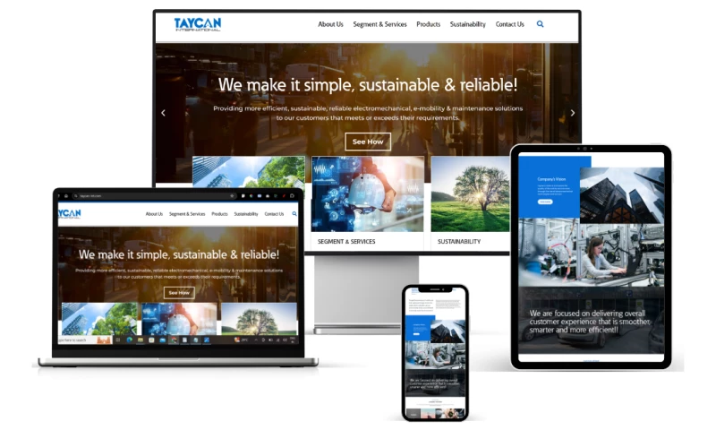 Mumbai Web Design - Taycan International's Digital Presence with Modern