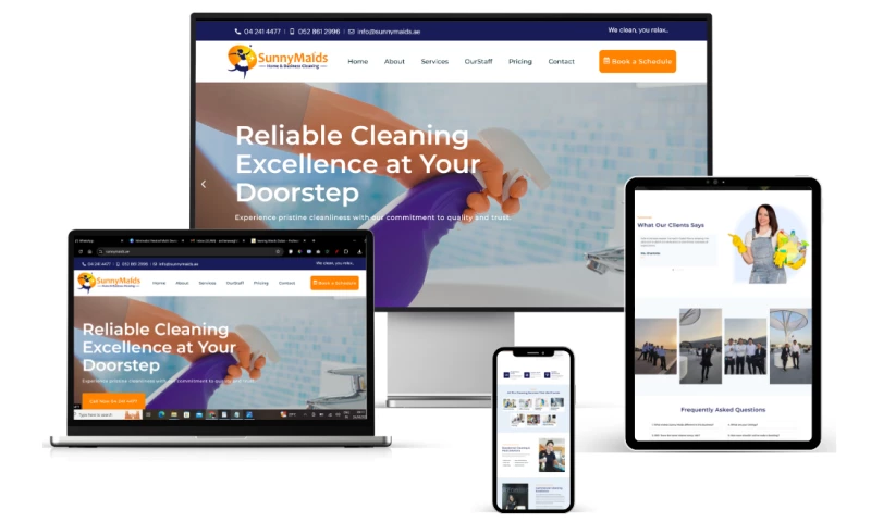 Mumbai Web Design - Sunny Maids' Digital Presence with Modern