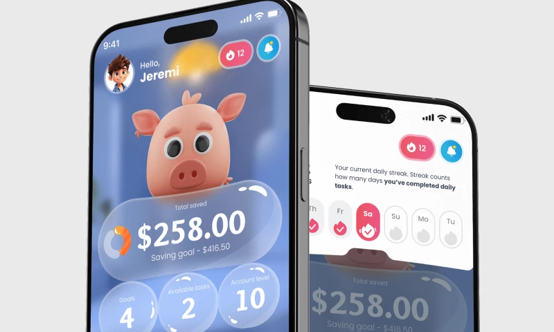 Piggy Bank - Mobile App UI UX Design for a Kids Digital Bank