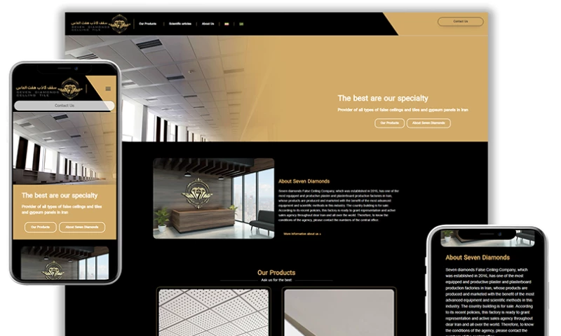 Web Design For SEVEM DIAMONDS CELLING TILED