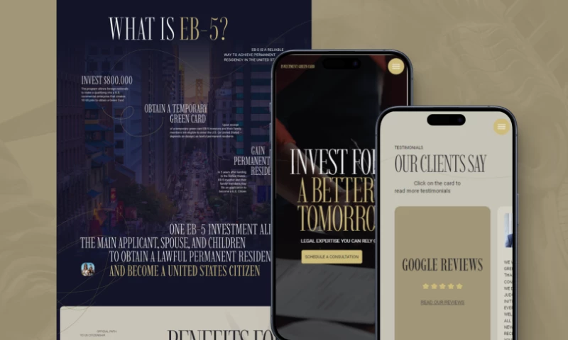 DVIGA - Website for investment visa consulting company