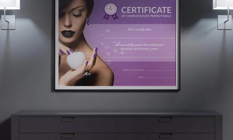 Perfect Nails Hrvatska Certificate design