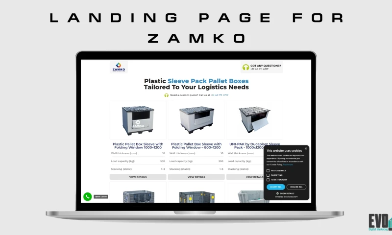 Evol.bg - Zamko - Pallete Boxed Landing Pages