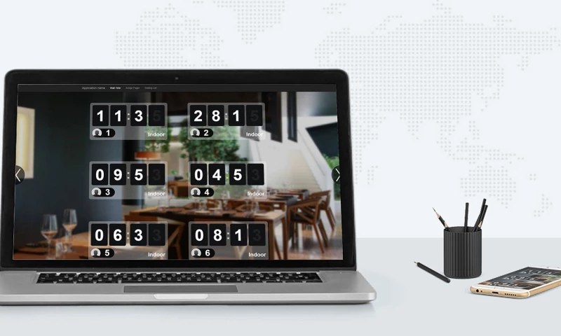 Front-end for queue management application
