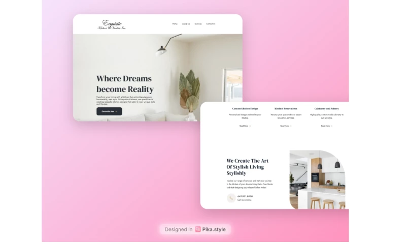 Website Development of an esteemed interior design agency - Exquisite Kitchens