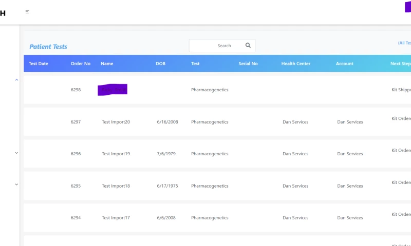 BizTechnologies - Patient Provider Pharmacogenomics Testing Portal