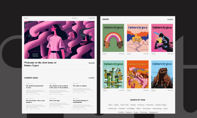 FutureTypes | Web Design & Development for digital magazine