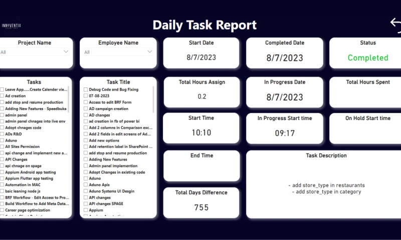 Innoventix Solutions - Project Management Dashboard