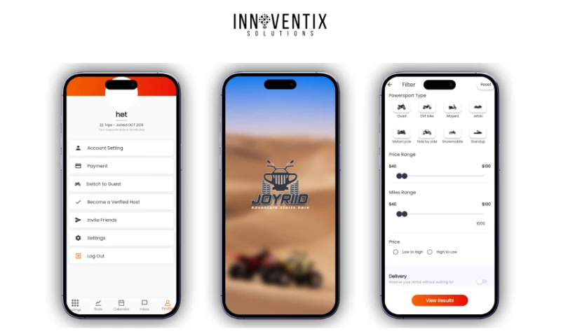 Innoventix Solutions - Joyriid: Vehicle Renting App