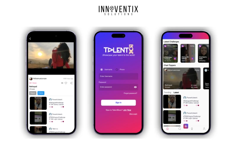 Innoventix Solutions - Talent Box - Social Media App