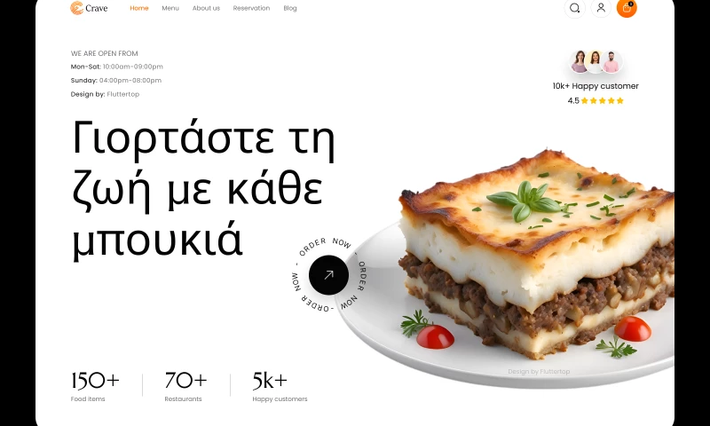 FlutterTop - Food Website