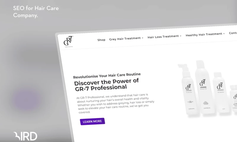Bird Marketing - GR-7 Professional Search Engine Optimisation for a Hair Care Specialist.