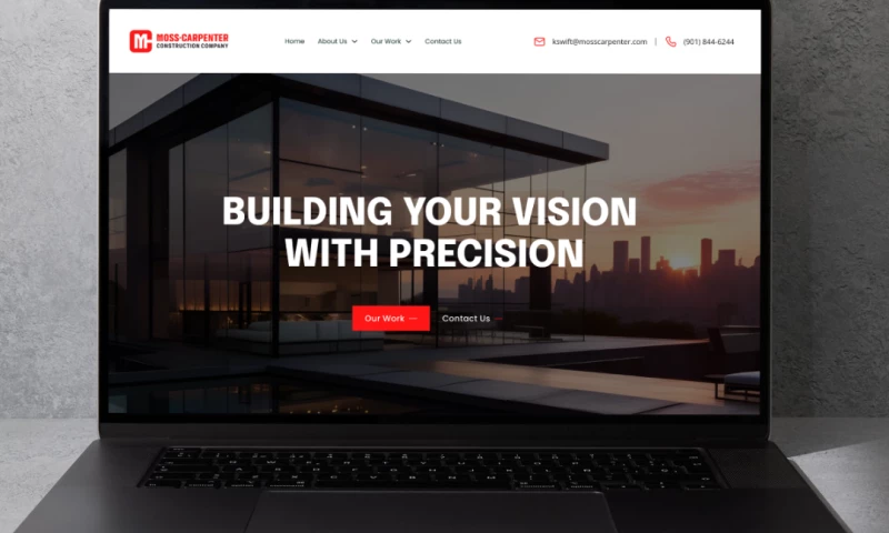 Memphis Designs - Moss Carpenter Construction Company Website Redesign