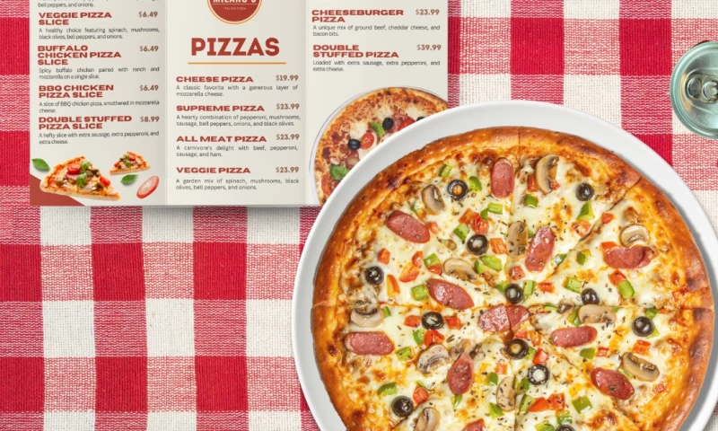 Memphis Designs - Milanos Pizza Menu Design