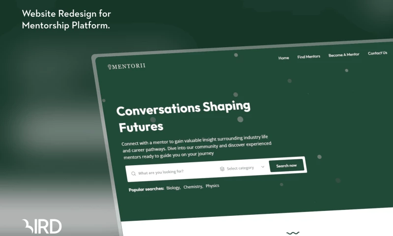 Mentorii Website Redesign for Mentorship Platform