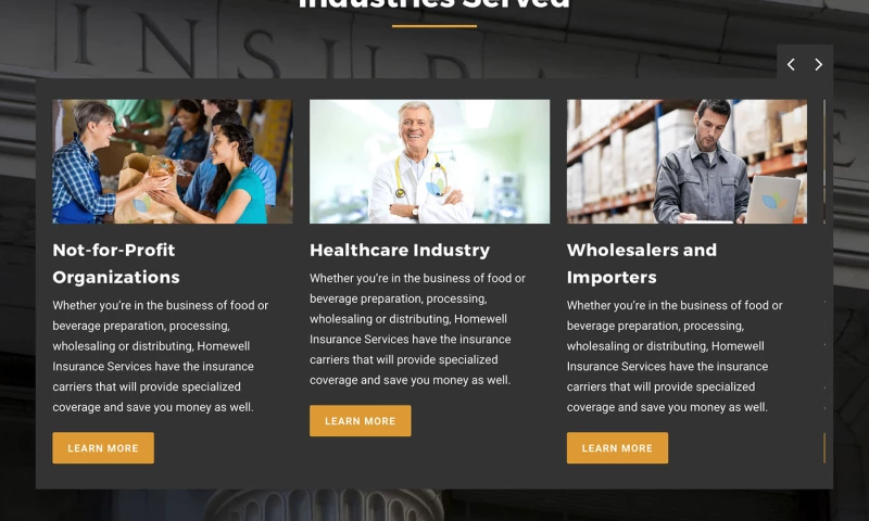 FRW Studios - Homewell Insurance Website