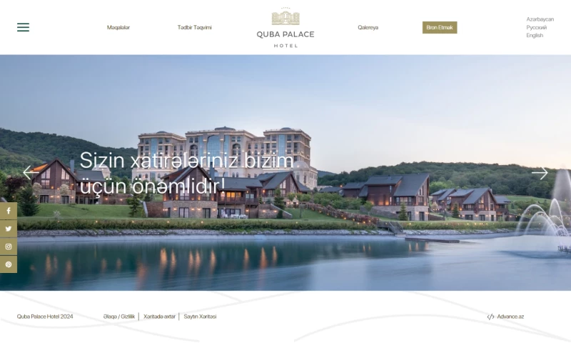 Advance.az - Website Development for Quba Palace Hotel