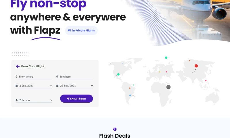 Flapz | Leading Flights Marketplace | Web design and dev